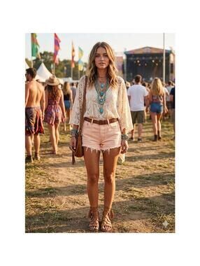 Levi’s 501 Original High Rise Cut Off Denim Shorts Peach Pink W32 Festival Boh